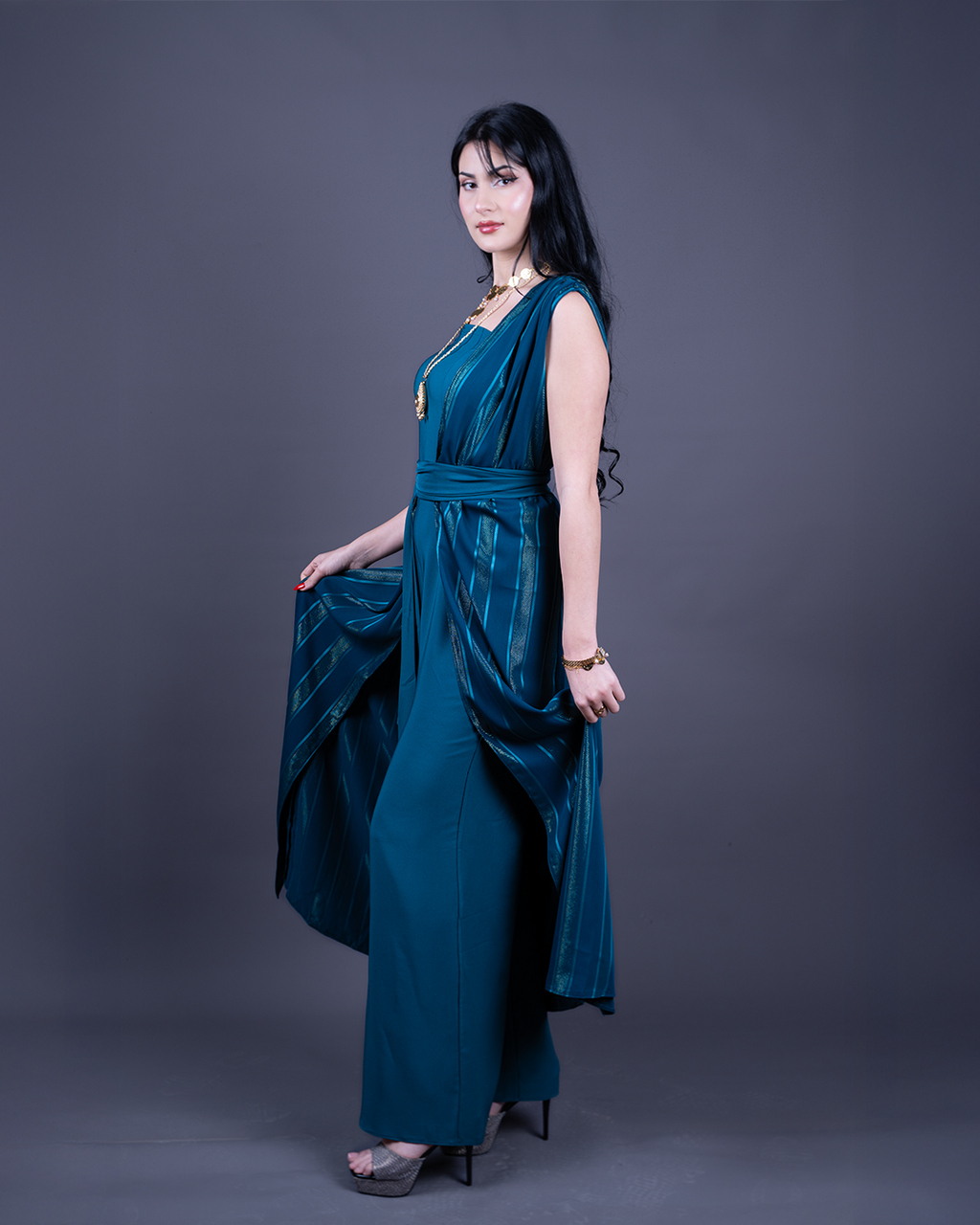 Tenue de soirée Merya - Combinaison verte